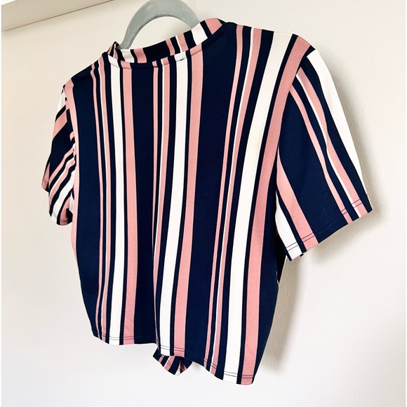 NWOT IRIS Striped Knot Tie Crop Top - Picture 3 of 12